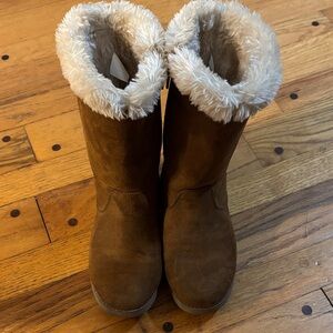 Cat & Jack Brown Faux Fur Kids Boots